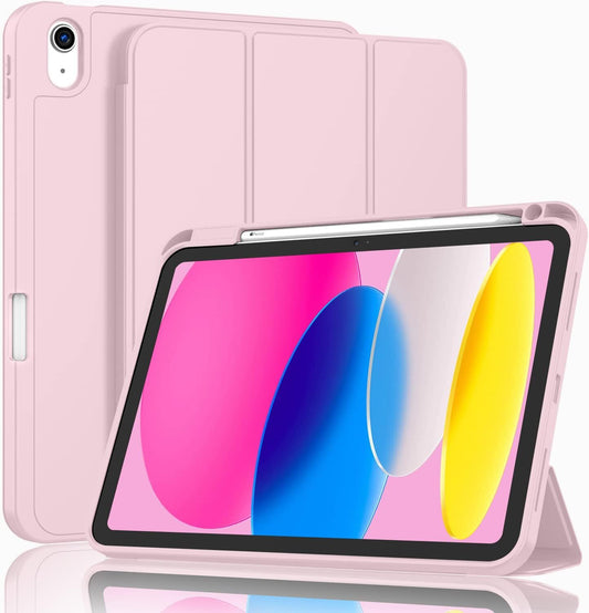 Funda para iPad de 10ª generación de 10.9 pulgadas 2022 con soporte para lápices Rosado