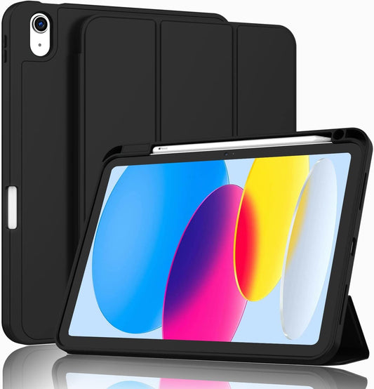 Funda para iPad de 10ª generación de 10.9 pulgadas 2022 con soporte para lápices Negro